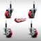 Service Caster 3'' SS Red Poly Wheel Swivel 3/4'' Expanding Stem Caster Set 2 Brakes, 4PK SCC-SSEX20S314-PPUB-RED-2-TLB-2-34 - alternate 3